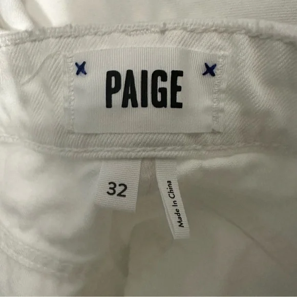 Paige Aideen‎ Mini Skirt Distressed Crisp White High Waisted - Picture 11 of 12